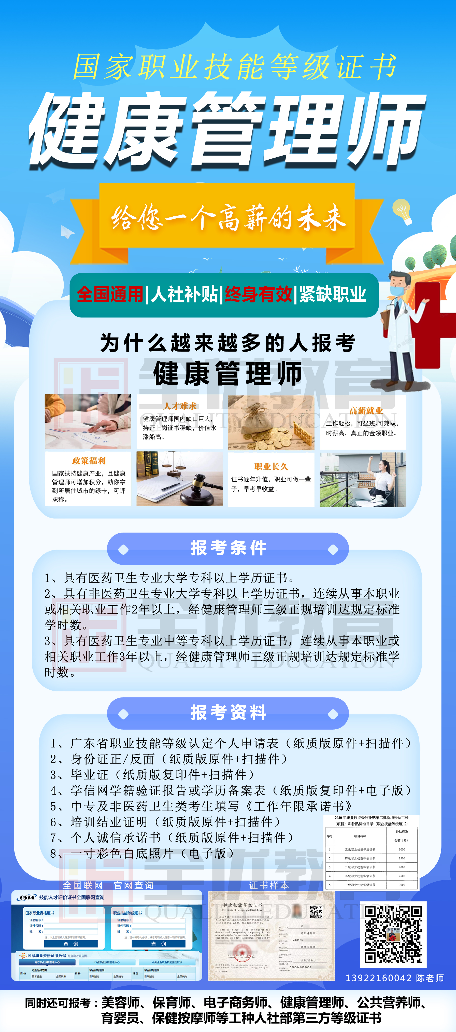广东省华大健康管理师报考 广东省华大健康管理师报考